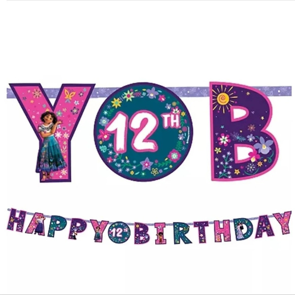 Encanto Cardstock Jumbo Letters Happy Birthday Banner Kit, 10.7ft - Picture 3 of 4